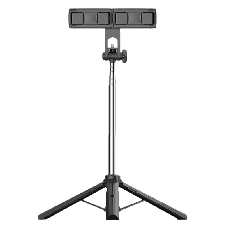 

Штатив для селфи, со съемным телескопическим штативом с дистанционным управлением по Bluetooth, кронштейном для двух камер для телефонов Android и ...