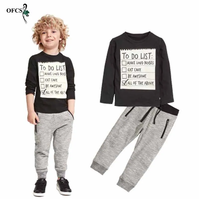

Boys Leisure Sets 2pcsSet Spring Kids Infant Sleeve Sport Tee Trousers Clothing Top Baby Suits Long Pants Children Tracksuit New