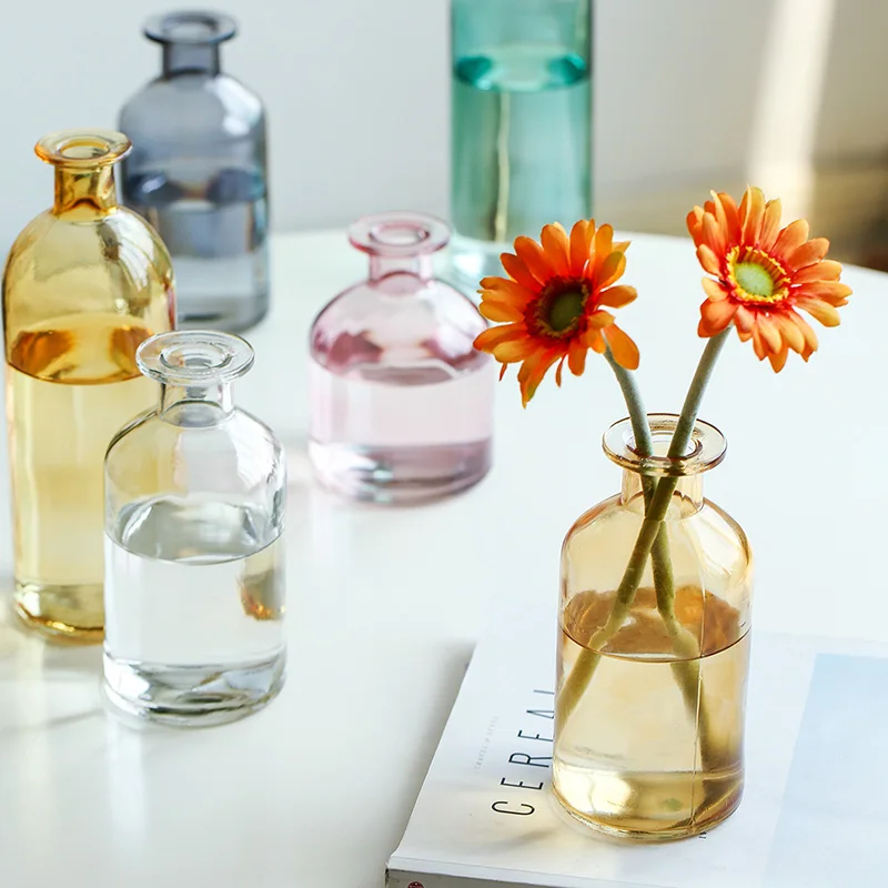 Glass Vase Living Room Dried Flowers Nordic Ins Style Transparent Dill Home Decoration Accessories Flower Vases For Homes | Дом и сад