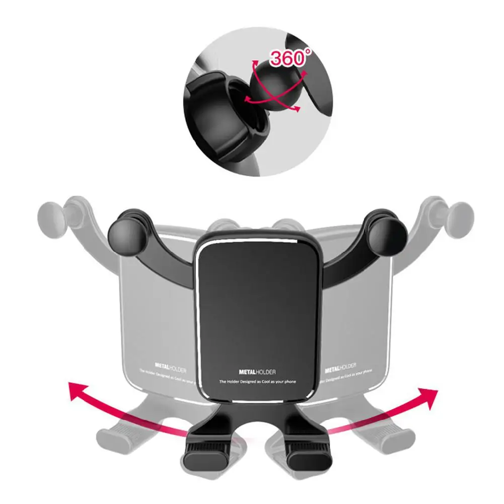 Horizontal Vertical Screen Gravity Bracket Car Phone Holder Metal Universal Air Outlet Mount Vehicle Stand r60 | Мобильные телефоны