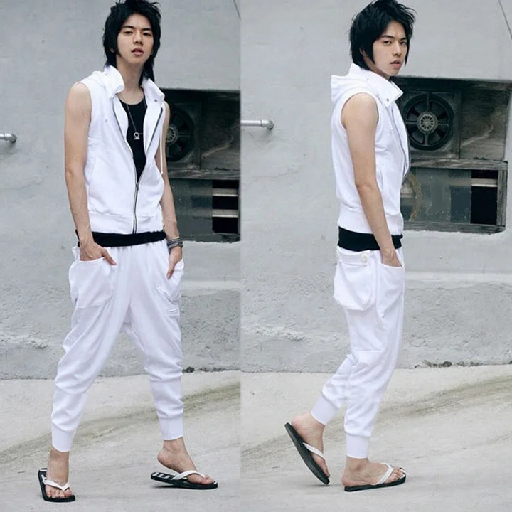 Новые Модные осенние штаны-шаровары с карманами в стиле хип-хоп для мужчин