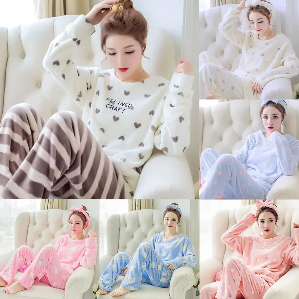 Пижама женская фланелевая Осень-зима 2021 длинная тонкая | Женская одежда