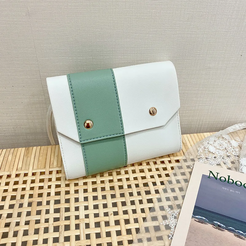 

Contrasting color small bag 2021 new trendy fashion popular one-shoulder messenger bag all-match square bag women handbags
