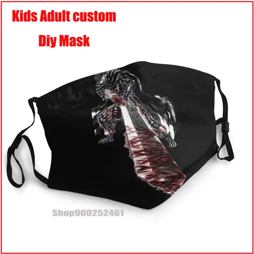 

BERSERK DIY маска для лица модная моющаяся многоразовая маска для лица маска для рта для взрослых многоразовая детская маска для рта с дизайном з...