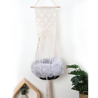 nordic style macrame cat hammock hand woven boho tapestry cat swing cage cat bed house hanging sleep chair seat pet cat hammack