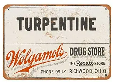 

Rustic Wolgamot's Turpentine Vintage Look Metal Sign
