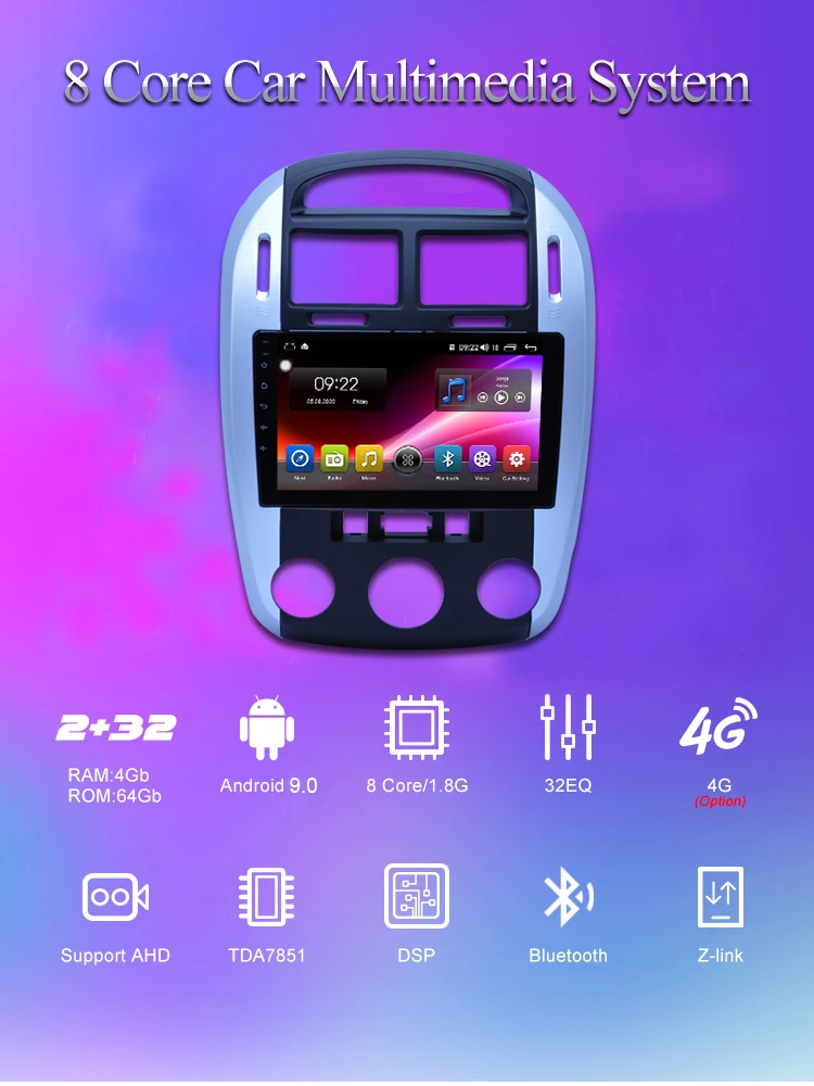 Автомобильный мультимедийный плеер Datong 9 &quotдля KIA CERATO 2012 Android автомобильное
