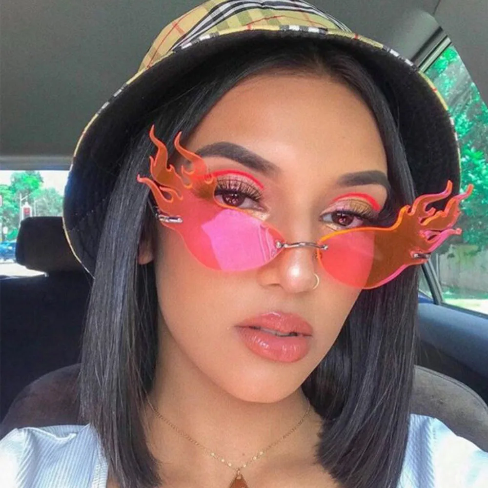 Новое поступление 2020 Модные солнцезащитные очки кошачий глаз стиль пламени