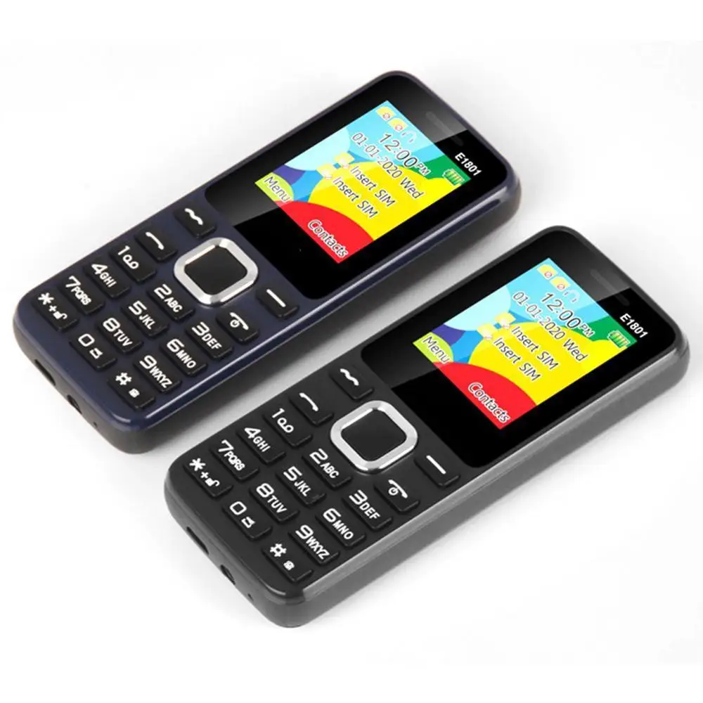 

E1801 2G GSM 1.77 Inch Feature Phone 800mAh Cellphone Wireless FM Radio Telephone Dual SIM Dual Standby for Elder Man
