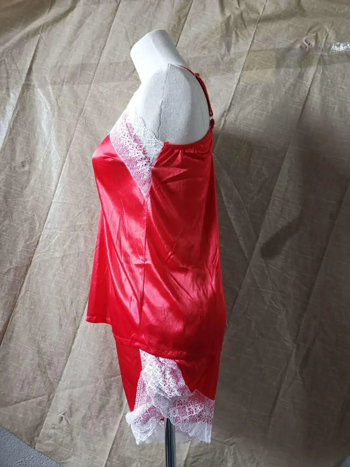

Lace sleep tops shorts women Pajama suit sexy sleepwear set summer ladies shorts strap nightwear 2 PCS