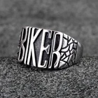 Кольцо с надписью мужское из нержавеющей стали, модное индивидуальное Ретро Мотоцикл Байкер, ювелирные аксессуары, подарок оптом