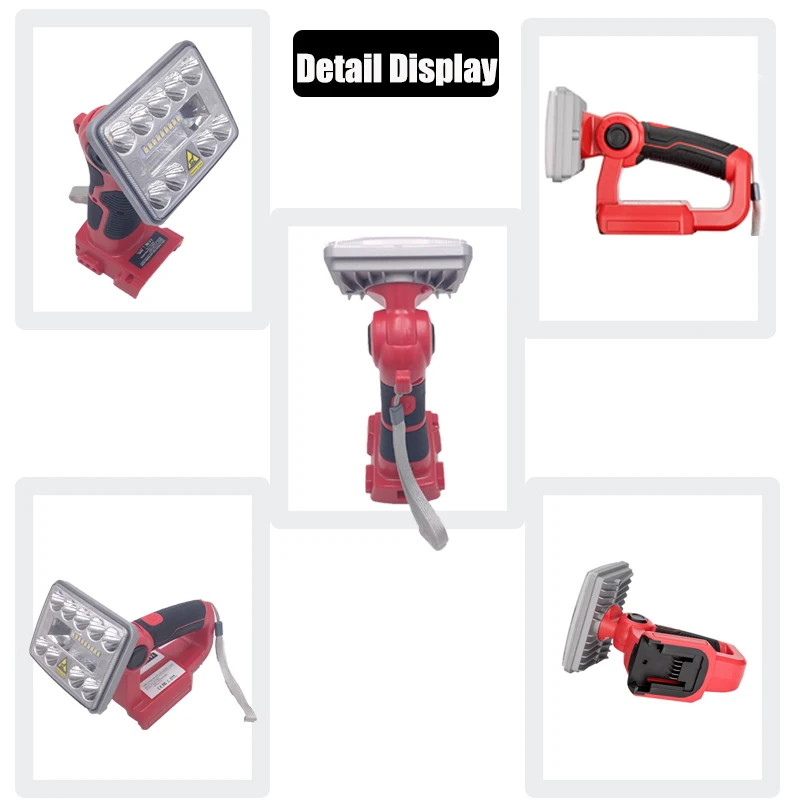Для аккумулятора Milwaukee 18V и M18 20V Li-Ion: ручная/портативная светодиодная лампа-фонарик для работы на улице с высоким качеством.
