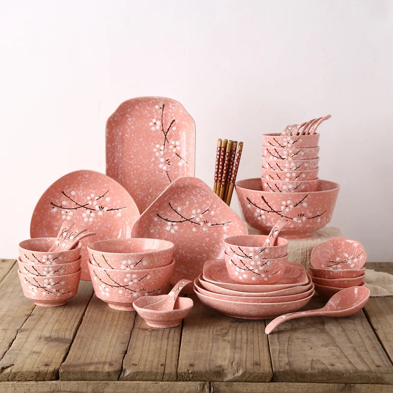 Набор столовой посуды в японском стиле миска/блюдо/тарелка/палочки/ложка 46