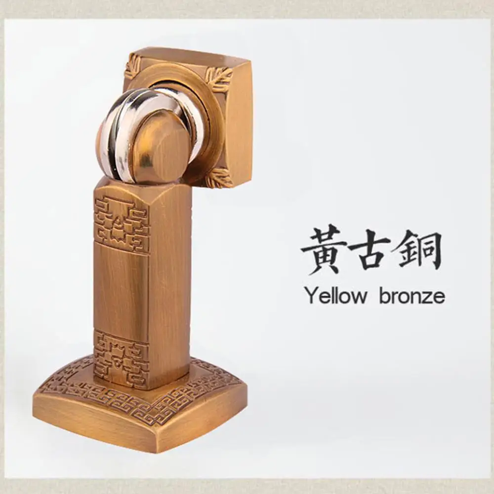 yellow bronze Китайский стиль, желтая бронзовая дверь, настенная, анти-столкновения, бесшумная, всасывающая дверь, верхняя дверь, дверной блок, китайский стиль, зеленая бронза - Цвет: yellow bronze