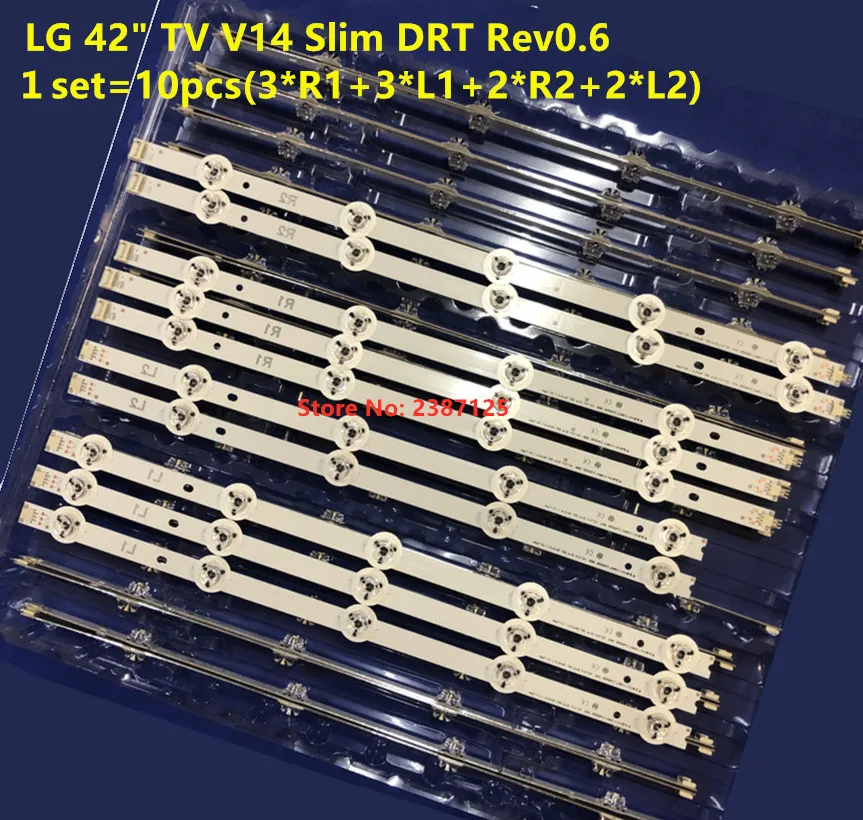 10 шт. Светодиодная лента для 42 &quotV14 Slim DRT Rev0.6 6916L 1682A 1683A 1684A 1685A LC420DUH