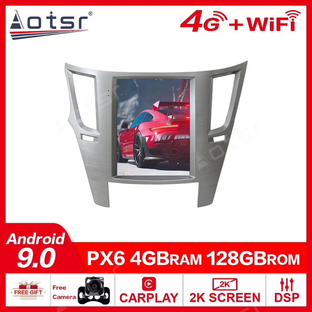 

PX6 128 ROM Tesla style Android 9.0 Car GPS Navigation For Subaru Legacy Outback 09to14 head unit multimedia radio tape recorder