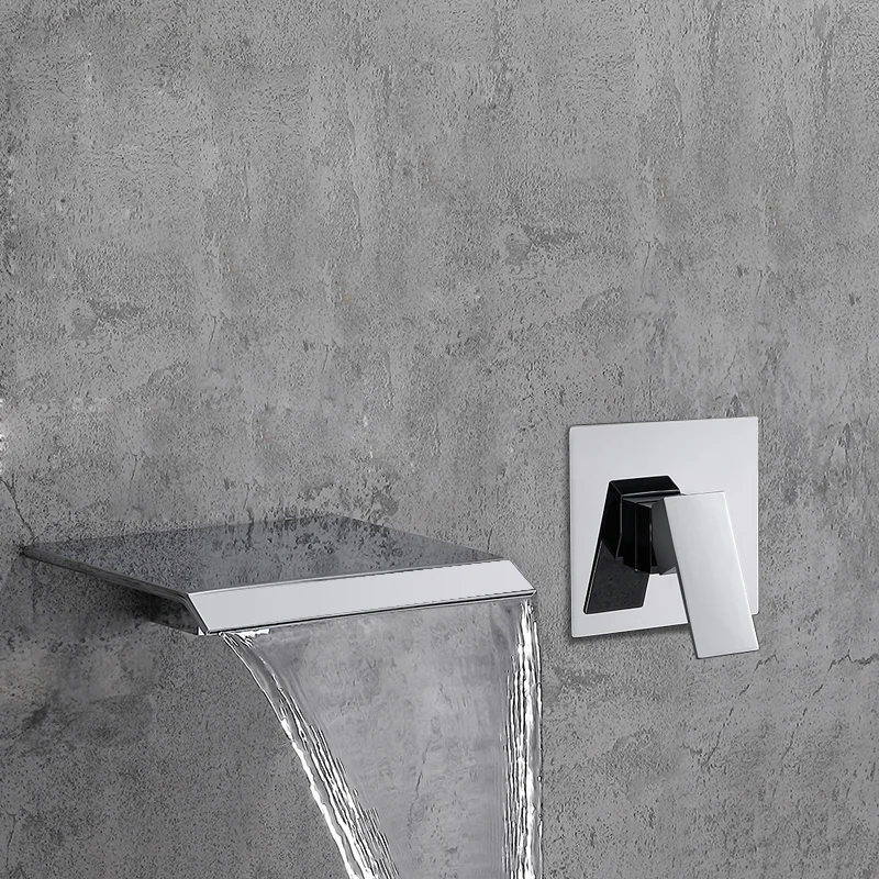 Смеситель для душа черный латунный ванной комнаты настенный смеситель с