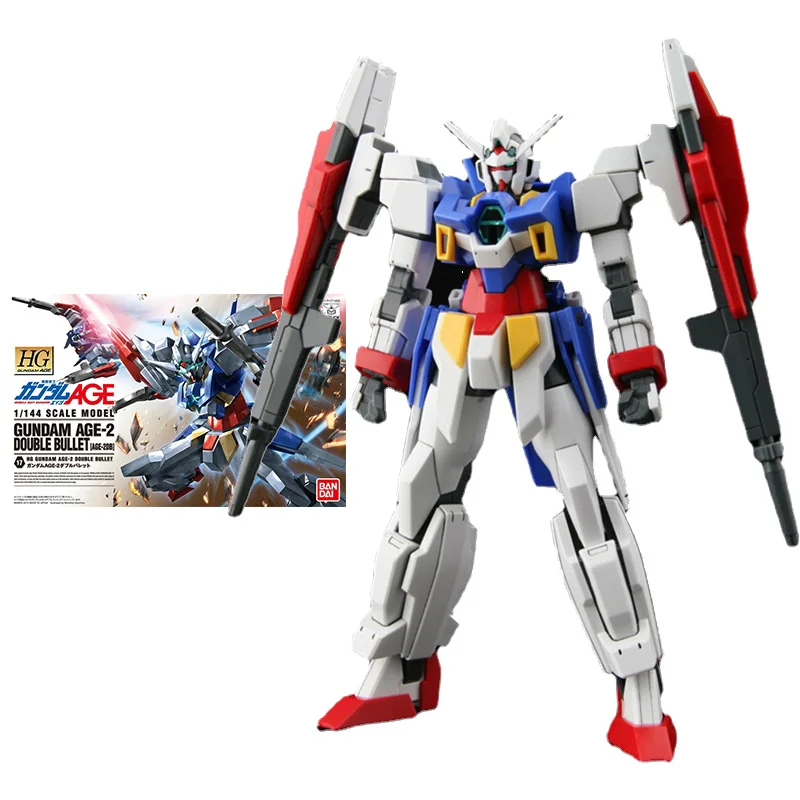 

Bandai Gundam Model Kit Anime Figure HG 1/144 AGE 2 DOUBLE Bullet Genuine Gunpla Model Action Toy Figure Toys for Children