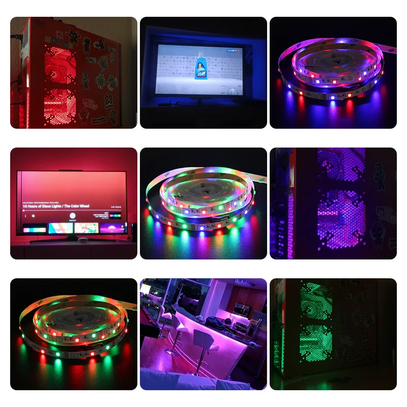 

USB RGB TV Backlight DC 5V RGB LED Strip Diode Luminous Tape PC 2835 SMD Flexible 50CM 1M 2M 3M 4M 5M DC 5V USB LED Strip Lights