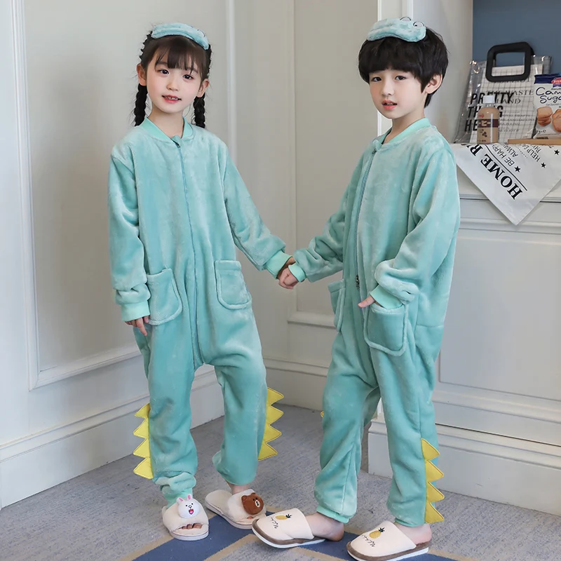 

Kids Christmas Pajamas Winter Warm Flannel Pajamas Cartoon Animal Boy Girl Cute New Children's One-piece Pajamas Family Pajamas