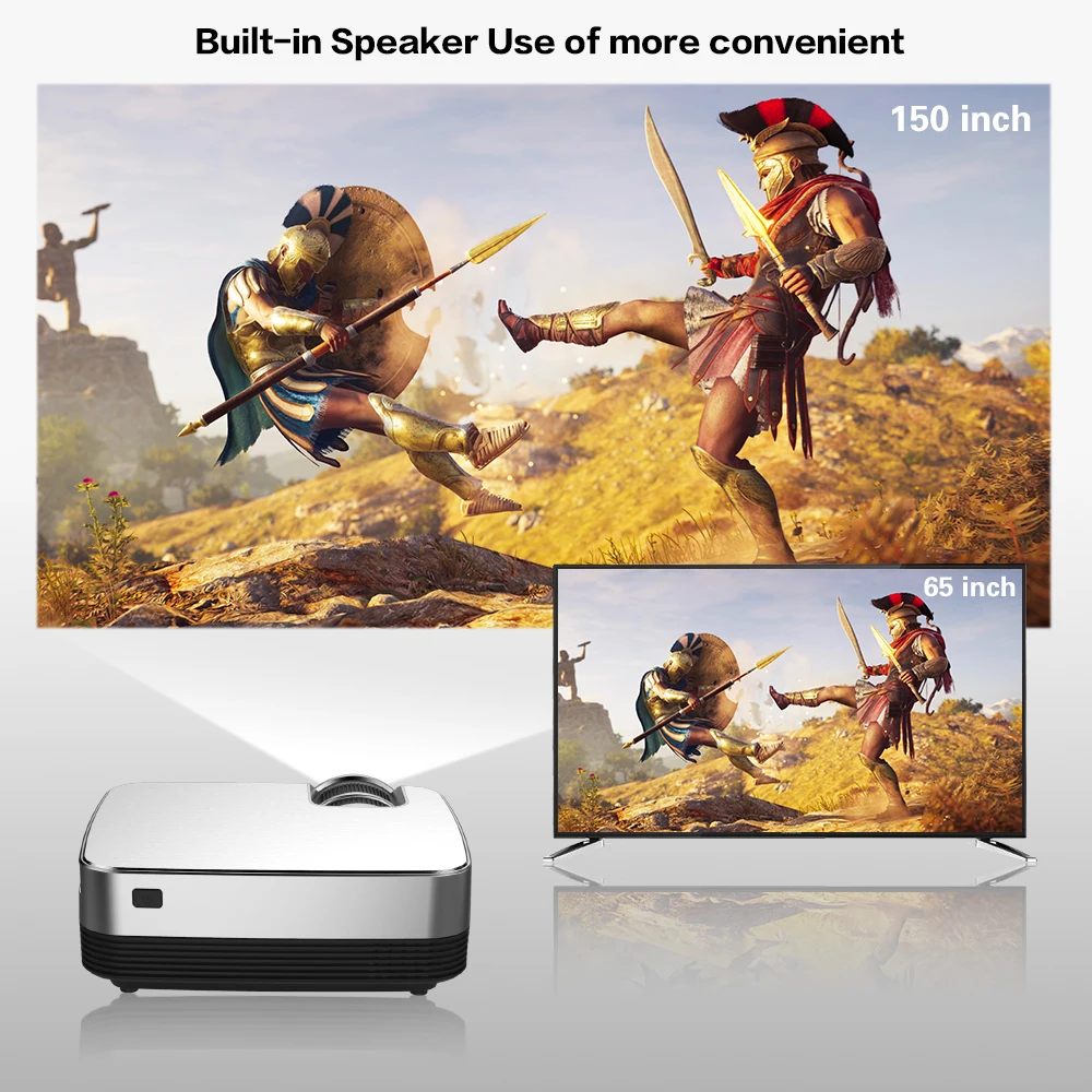 Кринова проектор (опционально Android 8 0 OS) видео мини-проектор Q6 1280*720P с WIFI Bluetooth