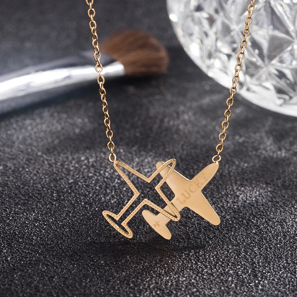 Колье с подвеской в виде самолета из стерлингового серебра 925 пробы Подарочная