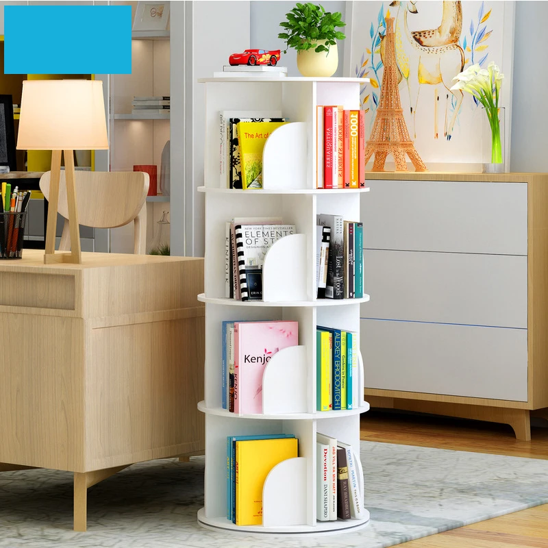 Creative Rotating Bookshelf Simple Modern Office Landing Economical Space-saving Bedroom Vertical Storage Bookcase |