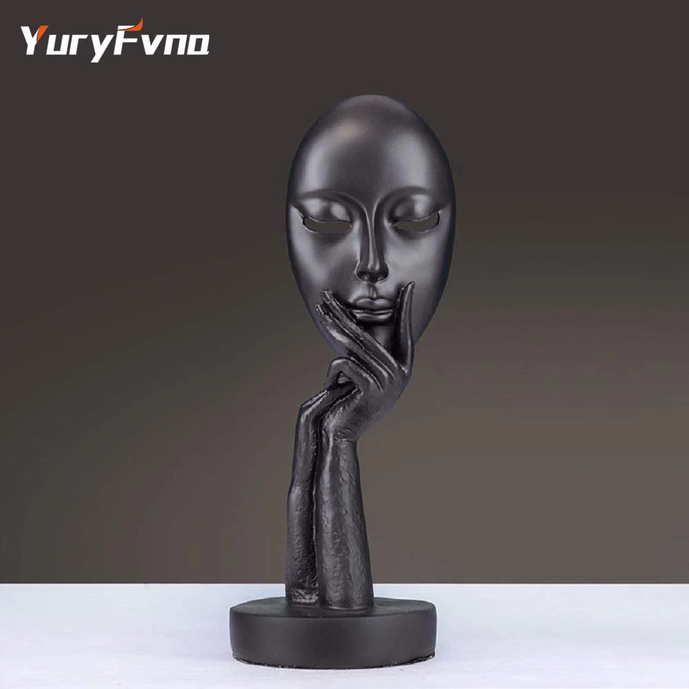 Бесшумная женская статуэтка YuryFvna маска думанка из смолы абстрактная скульптура