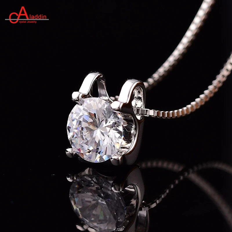 Аладдин 0 5 2 карат Круглый Кулон из моиссанита 18 К покрытое белым золотом 925