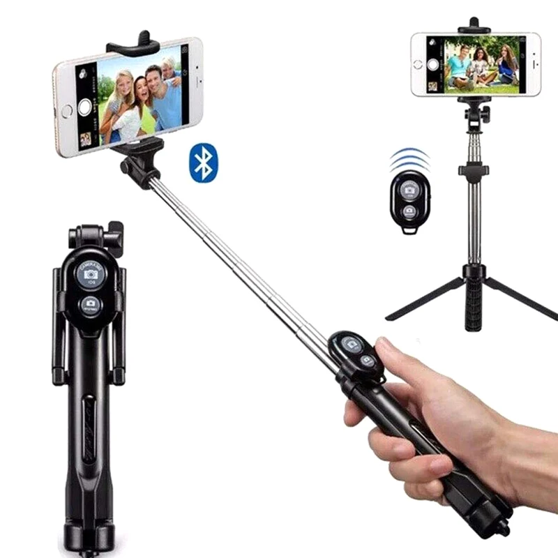 3 в 1 Беспроводная Bluetooth селфи палка Мини Выдвижная Настольный Штатив с