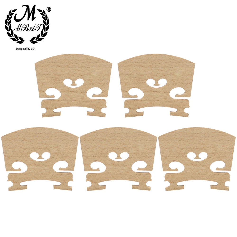 

M MBAT 5pcs Violin Bridges Fiddle Maple Wood for 4/4 3/4 1/2 1/4 1/8 Size Instrument Accessories Violin Strings Bridge Part Tool