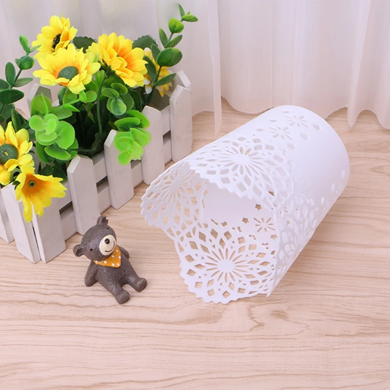 

Hollow Flower Brush Storage Pen Pencil Pot Holder Container Desk Organizer Gift