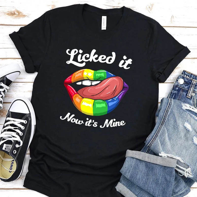 Черная футболка с надписью I Licked It So It's Mine женская одежда 2020 летняя Женские