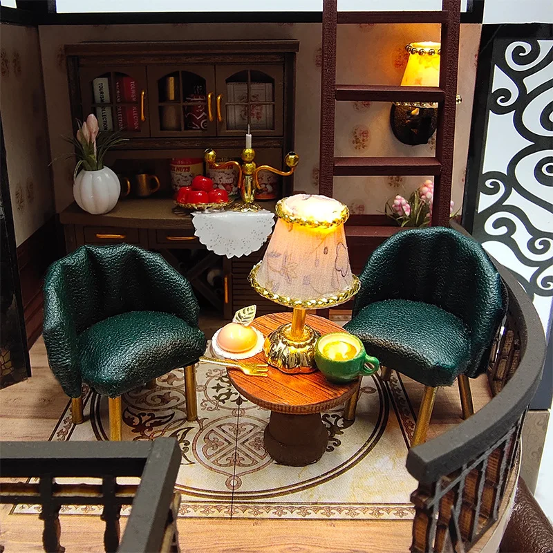 diy wooden doll house miniature building kits modern loft with furniture casa dollhouse toys for children girls birthday gifts free global shipping