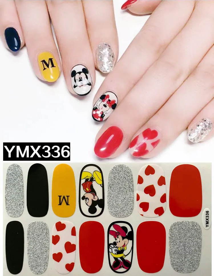 YMX336 14 советы/лист логотип бренда милые животные наклейки для ногтей с узорами полное покрытие самоклеящиеся Стикеры передачи воды Советы Обертывания YMX331-368 - Цвет: YMX336