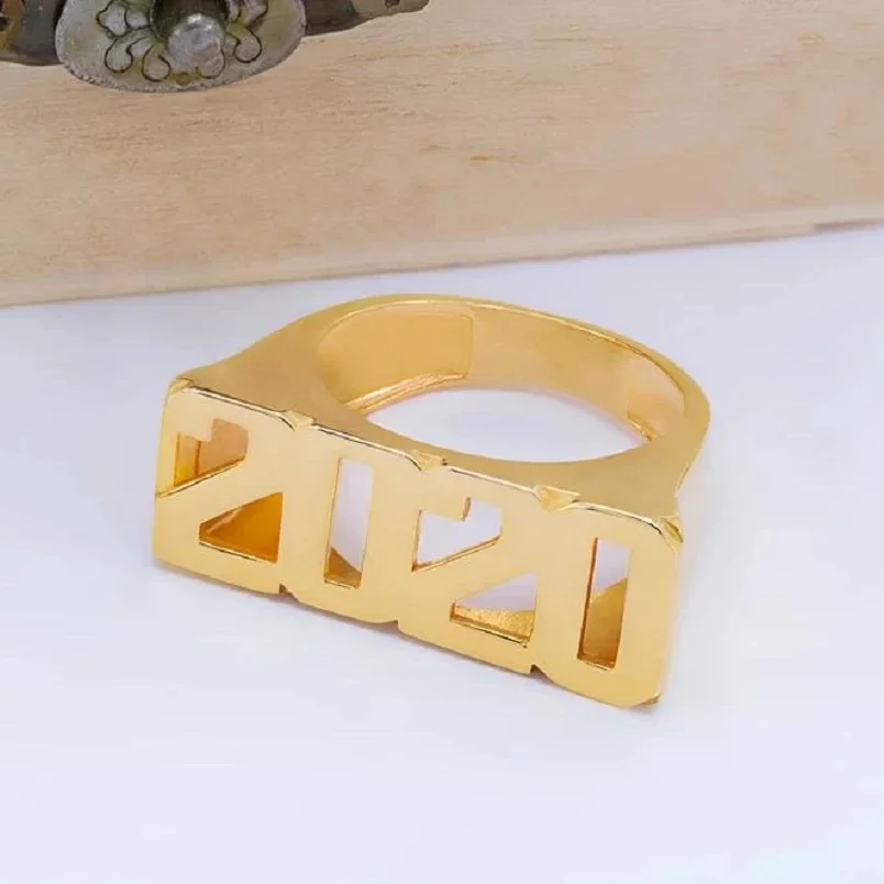 

VishowCo Custom Year Number Ring For Women Gold Personalization Stainless Steel Rings Year Ring Best Friend Gifts
