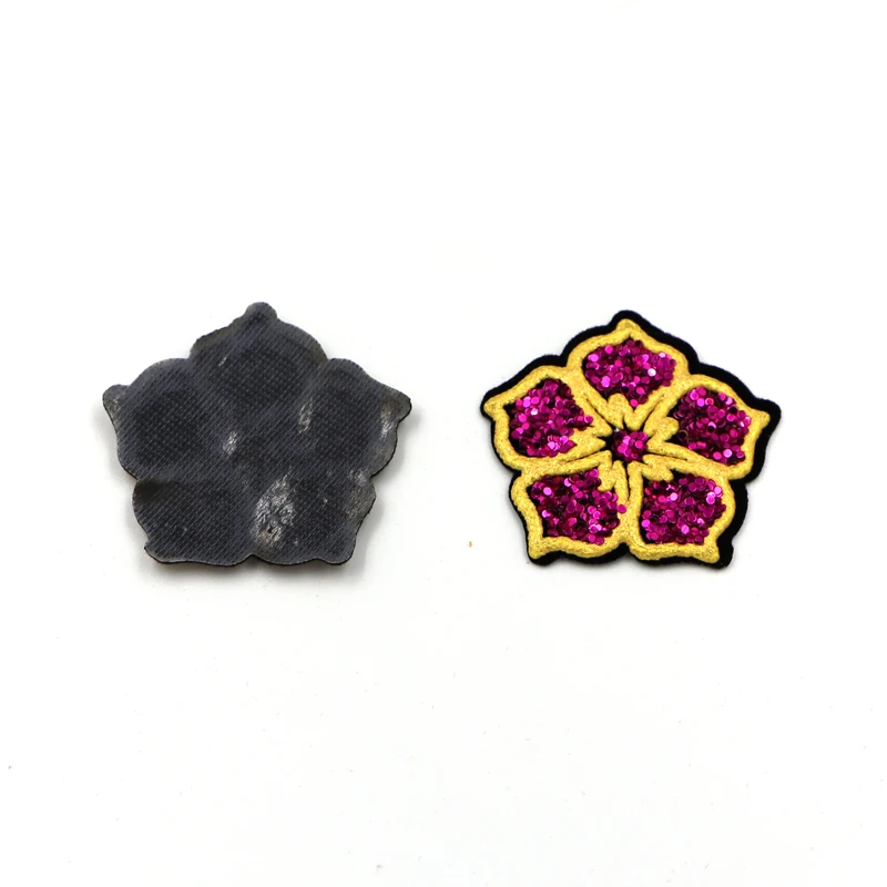 Патчи с блестками и лепестками 10 шт./лот наклейки для пришивания помощью утюга