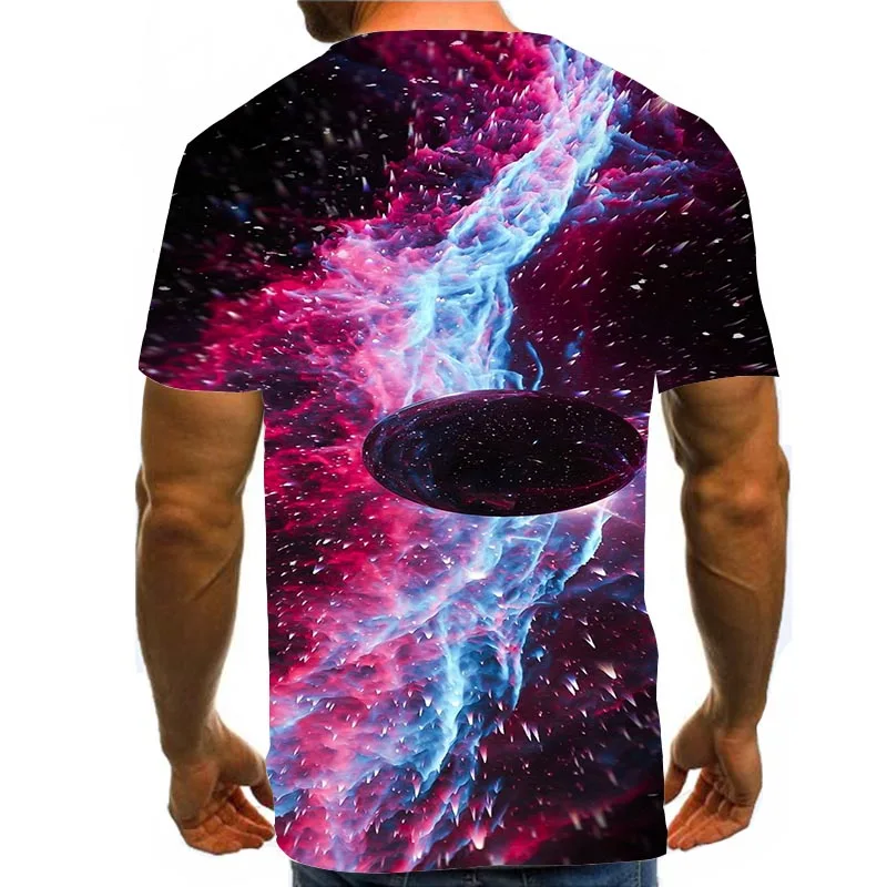 

Men's Graphic T Shirts 3D Print Shirt Summer Tees Space Pattern Tops Red