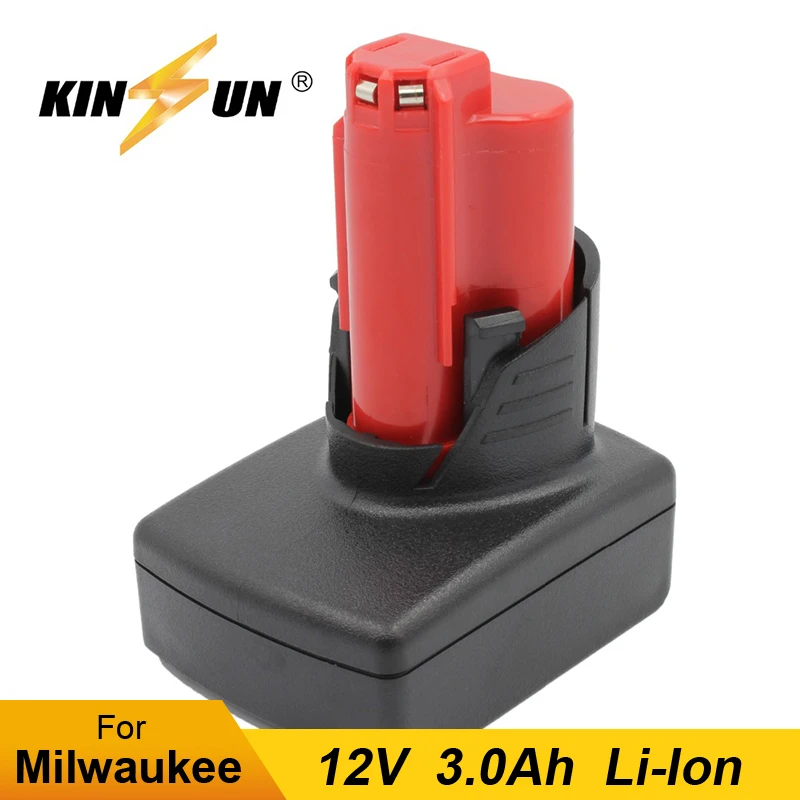 Аккумуляторная батарея KINSUN 12V 3.0Ah Li Ion для аккумуляторной дрели Milwaukee M12 48 11 2401 2402 C12