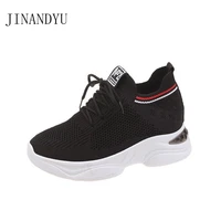 breathable mesh wedge sneakers women shoes casual red black white comfy shoes for women fashion sneaker chunky sport shoes woman