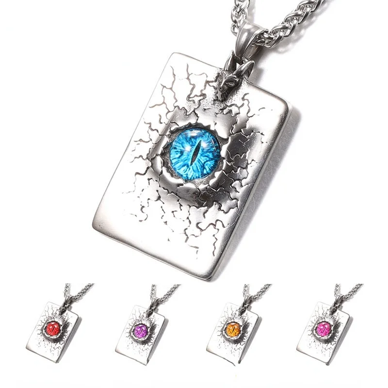 

Evil Eye Necklace Men's Titanium Steel Pendant Demon Eye Personality Student Accessories Designer Charms Quick Delivery