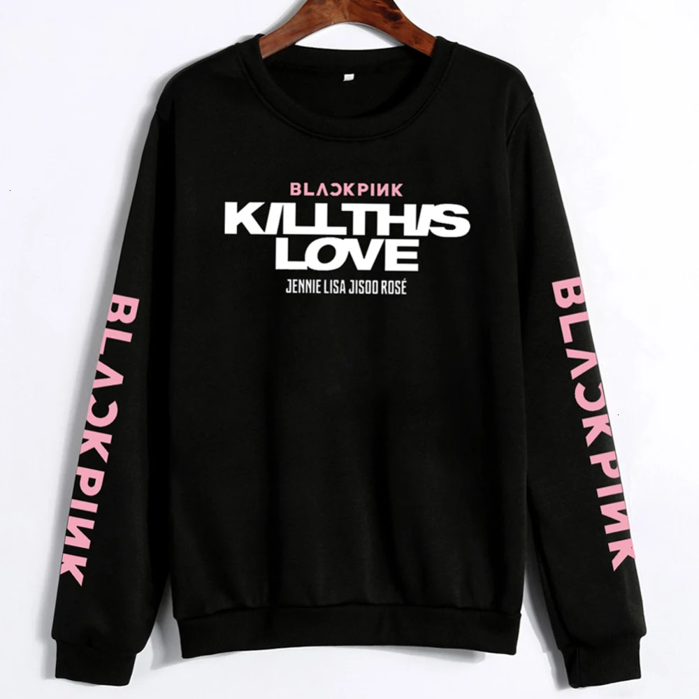 Young Tree унисекс Одежда для влюбленных корейский Черный Розовый KILL THIS LOVE Album толстовка с буквами Мужской Женский пуловер Sudadera Mujer