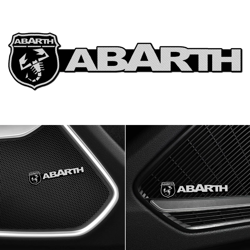 Модификация для fiat abarth 4 шт. алюминиевые декоративные Аудио наклейки