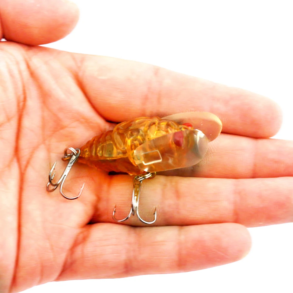 1PCS Pesca Bionic Insect Popper Fishing Lures 5cm 6.4g Simulation Cicada Wing Topwater Wobbler Artificial Hard Bait Crankbaits |