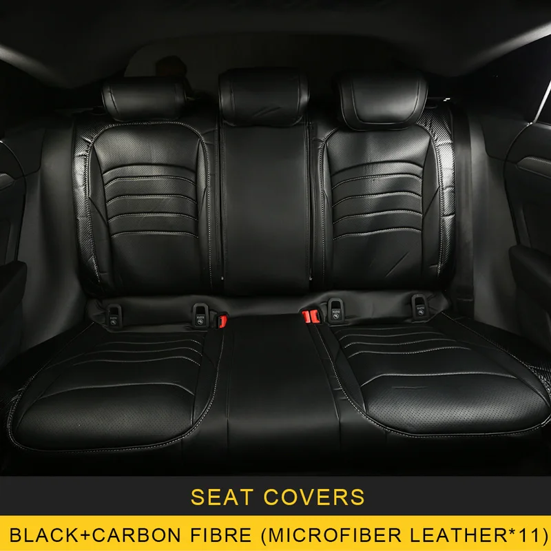 Black Carbon Fibre Carманго для Фольксваген Arteon, чехол для автокресла, передняя и задняя льняная Подушка, дышащий протектор, коврик, автомобильные аксессуары - Название цвета: Black Carbon Fibre
