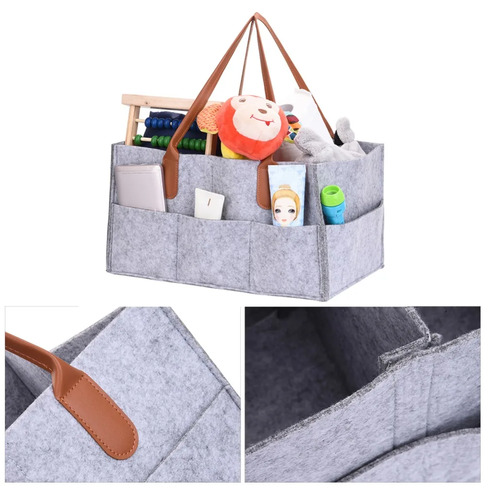 38 см x 27 см x 18 см Новые складные серые детские пеленки Caddy детские салфетки сумка-Органайзер портативный контейнер для хранения подгузников