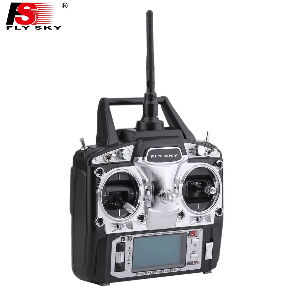 FlySky FS T6 6 канальный 2 4 ГГц передатчик с ЖК экраном пульт дистанционного управления