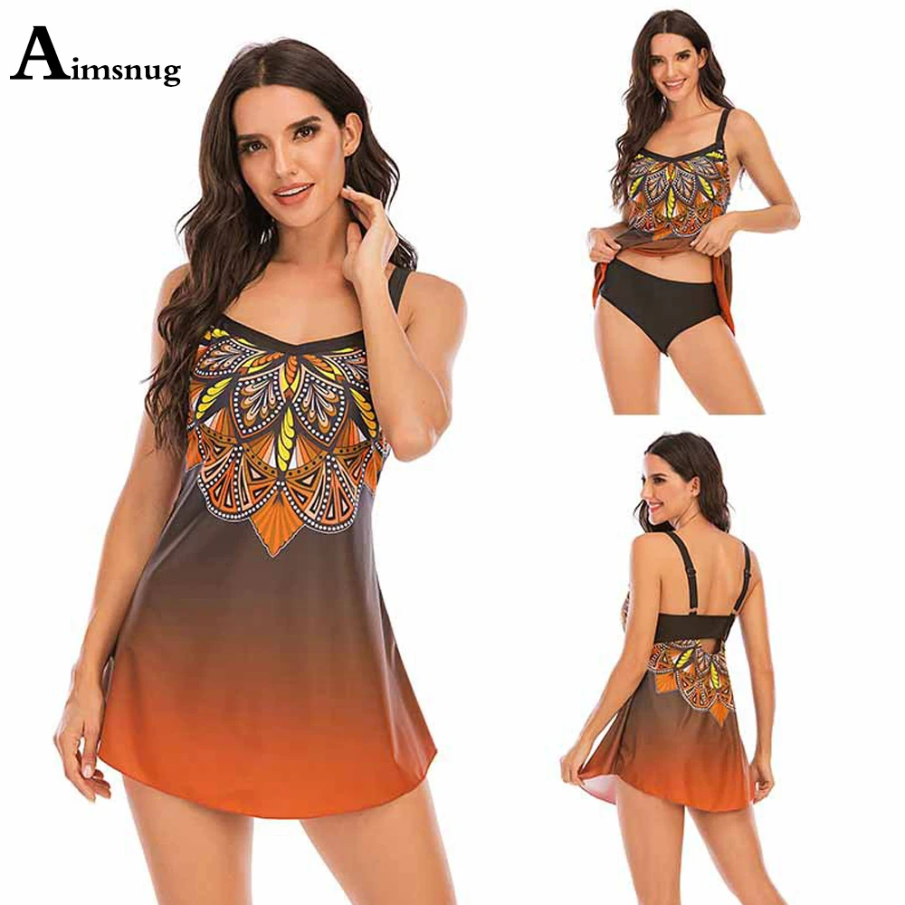 

2021 Summer New Fashion 3D Print Swimsuits Plus Size 4xl 5xl Women Tankini Sets Two Pieces Swimwear Monokini Beachwear Shirt Set
