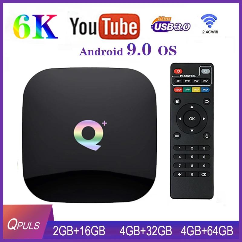 Q Plus Allwinner H6 Android 9 0 Смарт ТВ бокс 4 Гб ОЗУ 32 ГБ/64 ПЗУ WiFi телеприставка 4K приставка