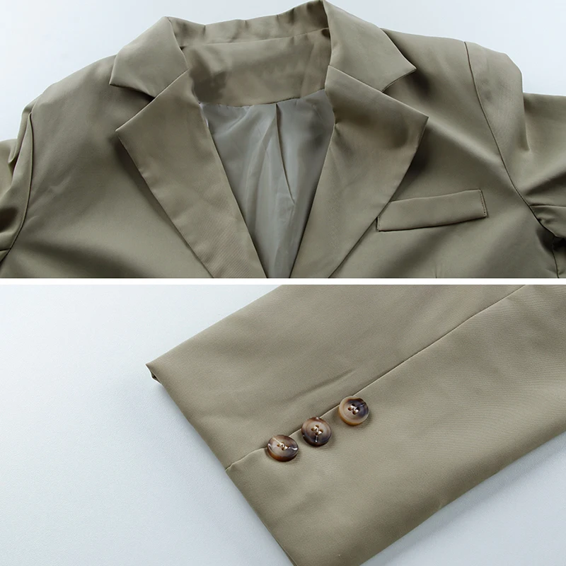 

Autumn Leisure Blazers Women All-match Student Korean Style Ulzzang BF Solid Single Breasted Baggy Street Wear Notched Oversize